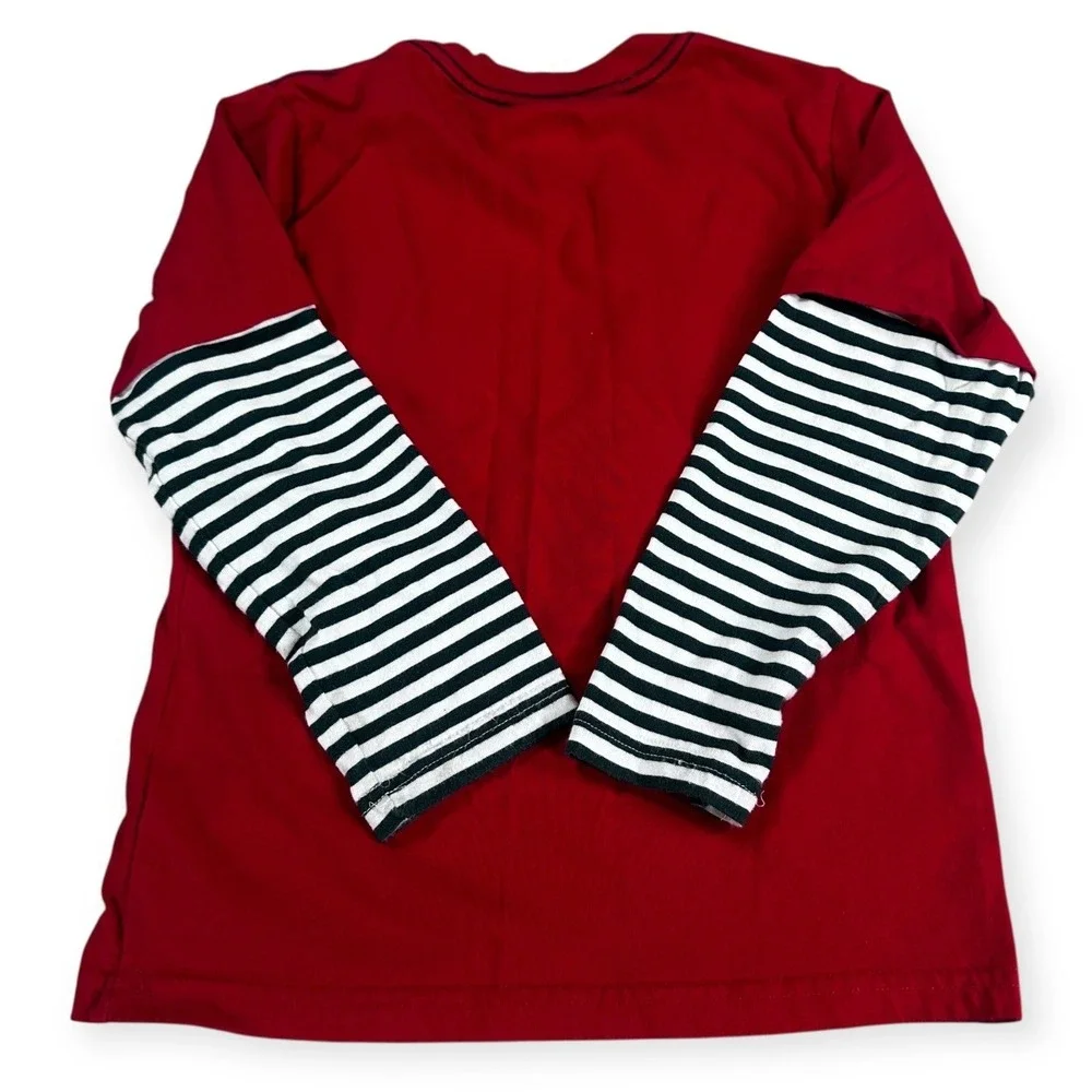 Gymboree Boys Red Christmas Milk and Cookies Long Sleeve‎ Shirt Size 7 Holiday